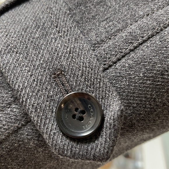 Coach wool trench with leather collar S - Picture 3 of 10